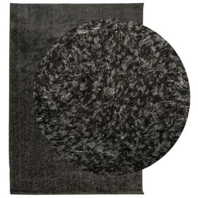 VidaXL Vloerkleed istan hoogpolig glanzend 160x230 cm antracietkleurig