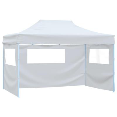 Partytent met 3 zijwanden inklapbaar 3x4 m staal wit