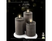Lumineo LED Kaarsen Oplaadbare Grijs/Warm wit 3st - thumbnail