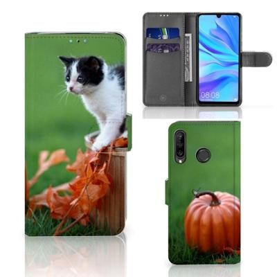 Huawei P30 Lite (2020) | Telefoonhoesje | Met pasjeshouder | Kitten