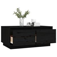 Salontafel 80x50x35 cm massief grenenhout zwart - thumbnail
