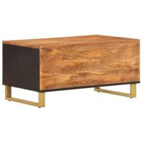 Salontafel 80x50x40 cm massief mangohout bruin en zwart - thumbnail