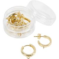 Creativ Company Grote oorbellen met oog, d 15 mm, dikte 3 mm, verguld, 2x2 paar/ 1 doos - thumbnail