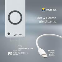 Varta 57908 Powerbank 15000 mAh Quick Charge 3.0, USB PD, Qi Wireless Charging LiPo Wireless Charging, USB-C (met Power Delivery) Wit Statusweergave - thumbnail