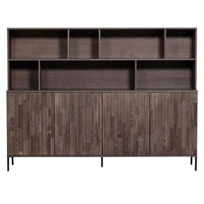 WOOOD Wandkast 'New Gravure' Essenhout, 200cm, kleur Espresso