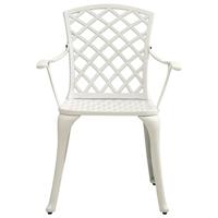 VidaXL Tuinstoelen 2 st gietaluminium wit - thumbnail