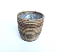 Rotan Ballon plantenmand 18x16cm - thumbnail