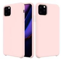 Effen kleur Liquid silicone schokbestendig Case voor iPhone 11 Pro Max (roze) - thumbnail