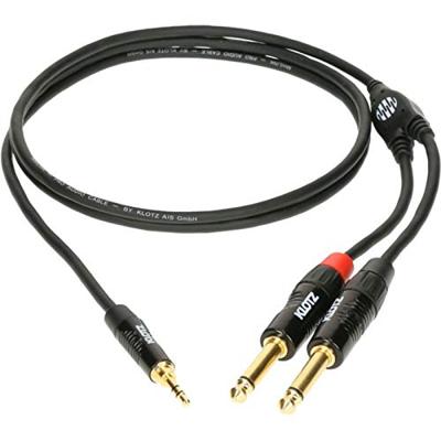 Klotz KY5-150 MiniLink Pro Y-kabel 3.5mm 3p - 2x 6.35mm 2p 1.5 meter