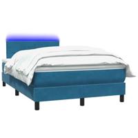 Boxspring met matras en LED fluweel donkerblauw 120x210 cm - thumbnail