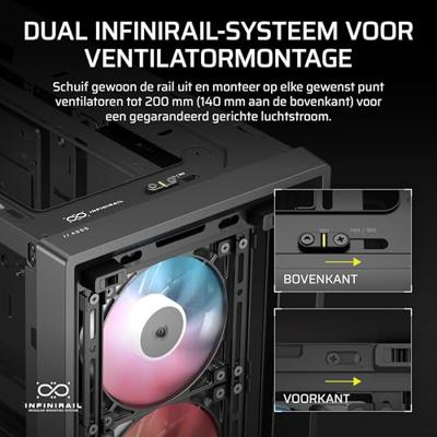 Corsair FRAME 4000D LCD RS ARGB Midi-tower PC-behuizing Zwart