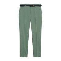 Mango cropped straight fit pantalon lichtgroen - thumbnail