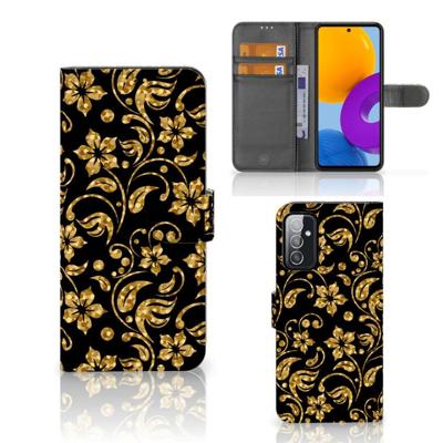 Samsung Galaxy M52 Hoesje Gouden Bloemen