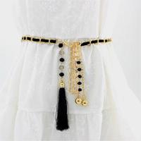 Dames metalen taille ketting riem rok accessoires met kwastje - thumbnail