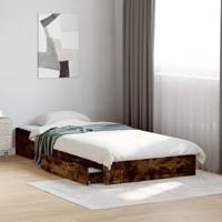 Bedframe met lades bewerkt hout gerookt eikenkleurig 75x190 cm - thumbnail