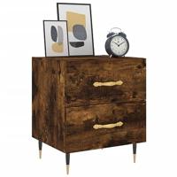 Nachtkastjes 2 st 40x35x47,5 cm bewerkt hout gerookt eikenkleur - thumbnail