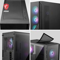 MSI MAG FORGE 321R AIRFLOW computerbehuizing Midi Tower Zwart, Transparant - thumbnail