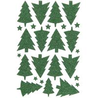 Creative glitterstickers kerstboom groen 12 x 18,5 cm 26 delig - thumbnail