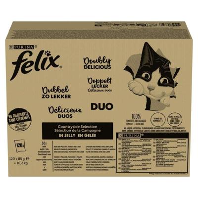 PURINA Felix Fantastic Duo Mix Countryside - nat kattenvoer - 120x85g PURINA Felix Fantastic Duo Mix Countryside - nat kattenvoer - 120x85g