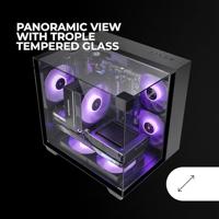 ATX Semi-toren BehuizingMars Gaming MCVISIONM Zwart - thumbnail