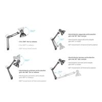 Bureaulamp EDM 30080 Melbourne Wit Metaal 60 W 24 x 98 cm E27 Flexo/bureaulamp - thumbnail