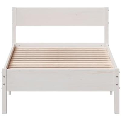 Bedframe zonder matras massief grenenhout wit 140x200 cm