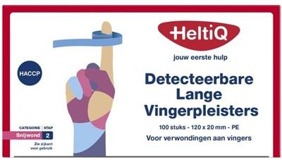 Heltiq Detecteerbare Lange Vingerpleisters Pe 120x20mm Heltiq Detecteerbare Lange Vingerpleisters Pe 120x20mm