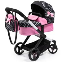 Poppenwagen XEO - zwart/roze - thumbnail