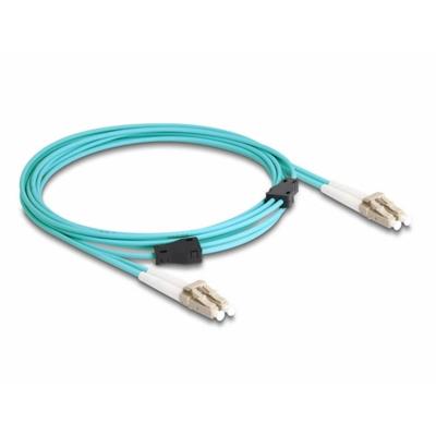Delock 87909 Glasvezel Optische vezel Aansluitkabel 3 m Aqua-blauw [1x LC-stekker - 1x LC-stekker] 50/125 µ Multimode OM3