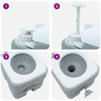 VidaXL Camping toilet grijs en wit 41,5 x 36,5 x 37,5 cm polyetheen - thumbnail