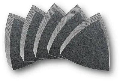 Fein 63717082033 Deltaschuurpapierset Met klittenband, Ongeperforeerd Korrelgrootte (num) 60, 80, 120, 180, 240 Hoekmaat 80 mm 50 stuk(s)