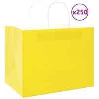 VidaXL Papieren zakken 250 st met hengsels 32x22x24 cm geel - thumbnail