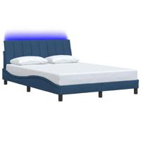 Bedframe zonder matras "Hanko" stof blauw 140x190 cm - thumbnail
