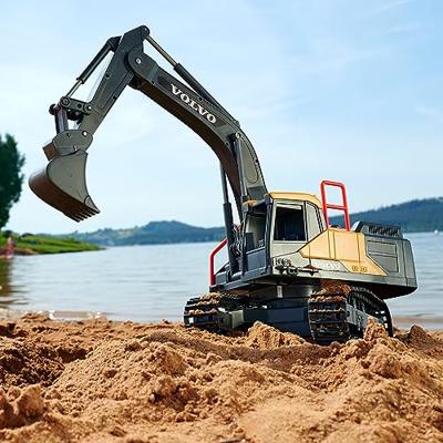Dickie rc volvo mini excavator bestuurbare graafmachine - thumbnail