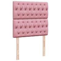 Boxspring met matras fluweel roze 90x200 cm - thumbnail