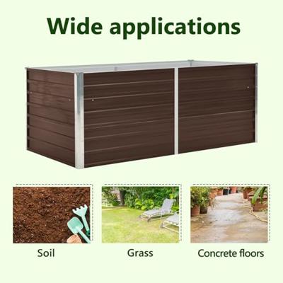 Plantenbak verhoogd 160x80x45 cm gegalvaniseerd staal bruin Plantenbak verhoogd 160x80x45 cm gegalvaniseerd staal bruin
