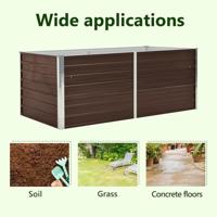 Plantenbak verhoogd 160x80x45 cm gegalvaniseerd staal bruin - thumbnail