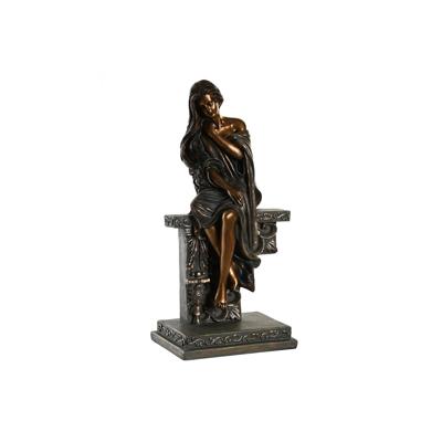 Decoratieve figuren DKD Home Decor 17 x 11 x 32,50 cm Vrouw Koper