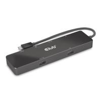 Club 3D usb-c 3.2 gen2 6-in-1 dual displays portable dock dockingstation (zwart) - thumbnail