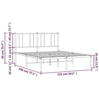 Bedframe met hoofdbord metaal zwart 120x190 cm - thumbnail