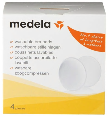 Doos met 4 wasbare borstvoedingscompressen Safe & Dry MEDELA wit Doos met 4 wasbare borstvoedingscompressen Safe & Dry MEDELA wit