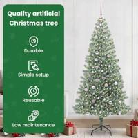 VidaXL Kunstmatige kerstboom sneeuw gevlochten met led licht 240 cm - thumbnail