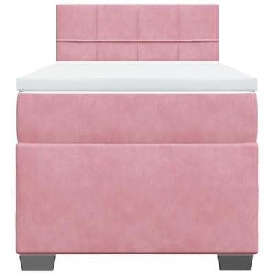 Boxspring met matras fluweel roze 80x200 cm