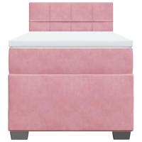 Boxspring met matras fluweel roze 80x200 cm - thumbnail