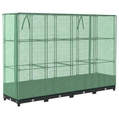 Plantenbak verhoogd met kashoes 160x40x123 cm rattanlook