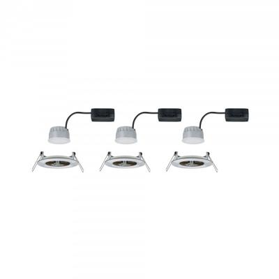 Paulmann Nova Inbouwlamp voor badkamer Set van 3 stuks LED LED 18 W IP44 IJzer (geborsteld)