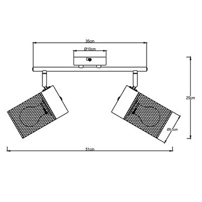 Brilliant Zwarte plafondlampKamolo 2x E27 - 99724/76