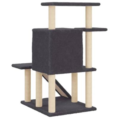 Kattenmeubel met sisal krabpalen 97 cm donkergrijs