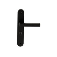 Hardbrass Deurkruk Geneve op ovaal langschild WC63/8mm - zwart - thumbnail