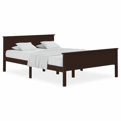 Bedframe massief grenenhout donkerbruin 120x200 cm